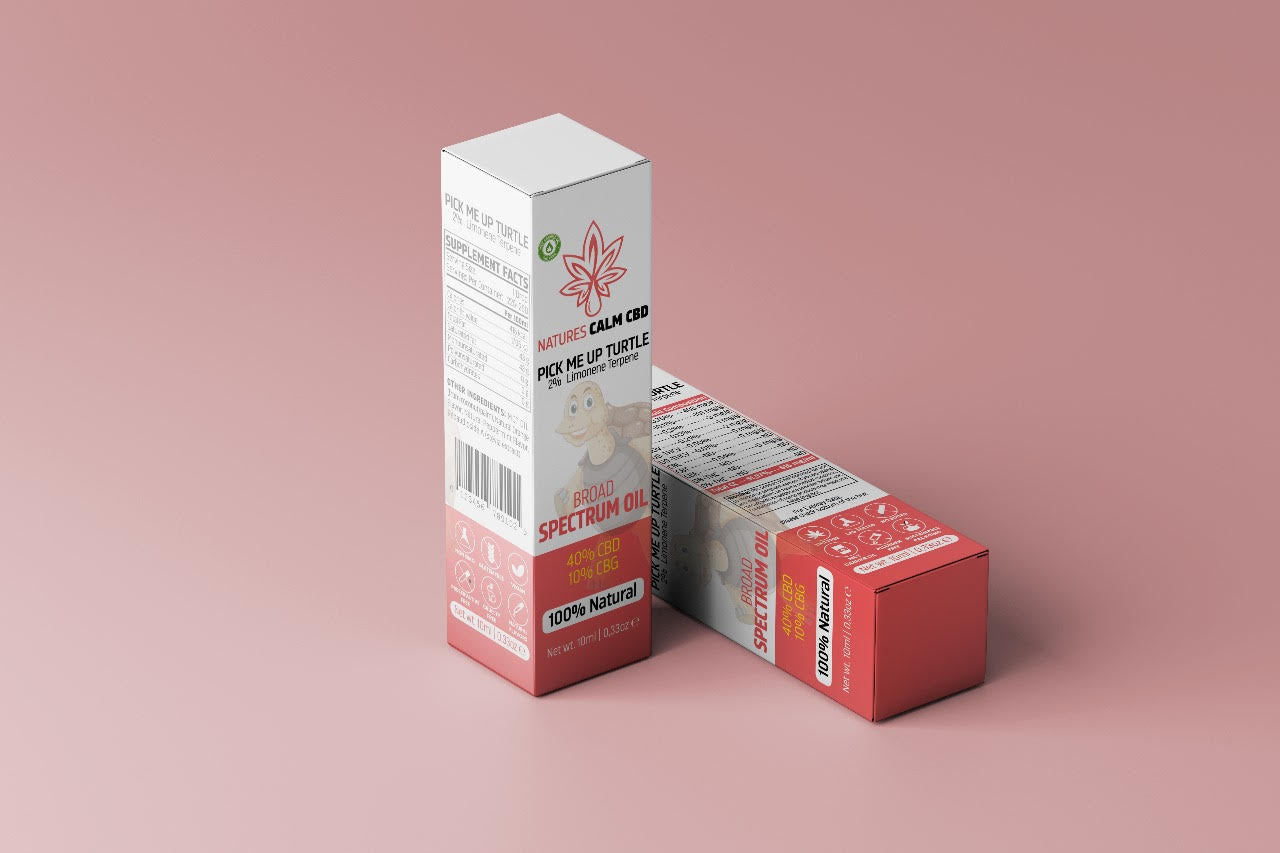 Pick Me Up Turtle bredspektrum CBD + CBG 50 % – kvalitetsolja för energifylld aromdag
