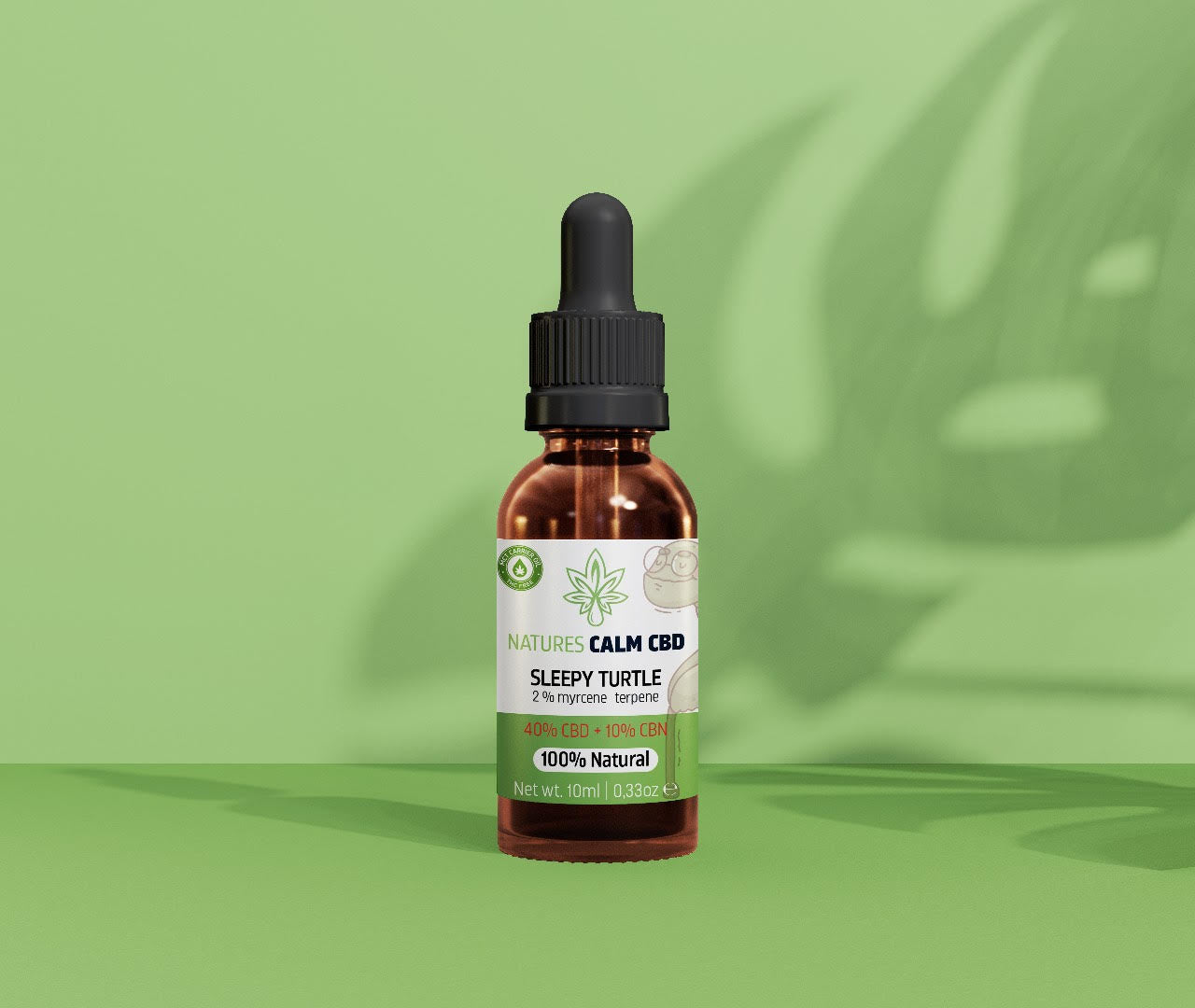 Sleepy Turtle bredspektrum CBD + CBN 50 % – kvalitetsolja för kvällens aromterapi