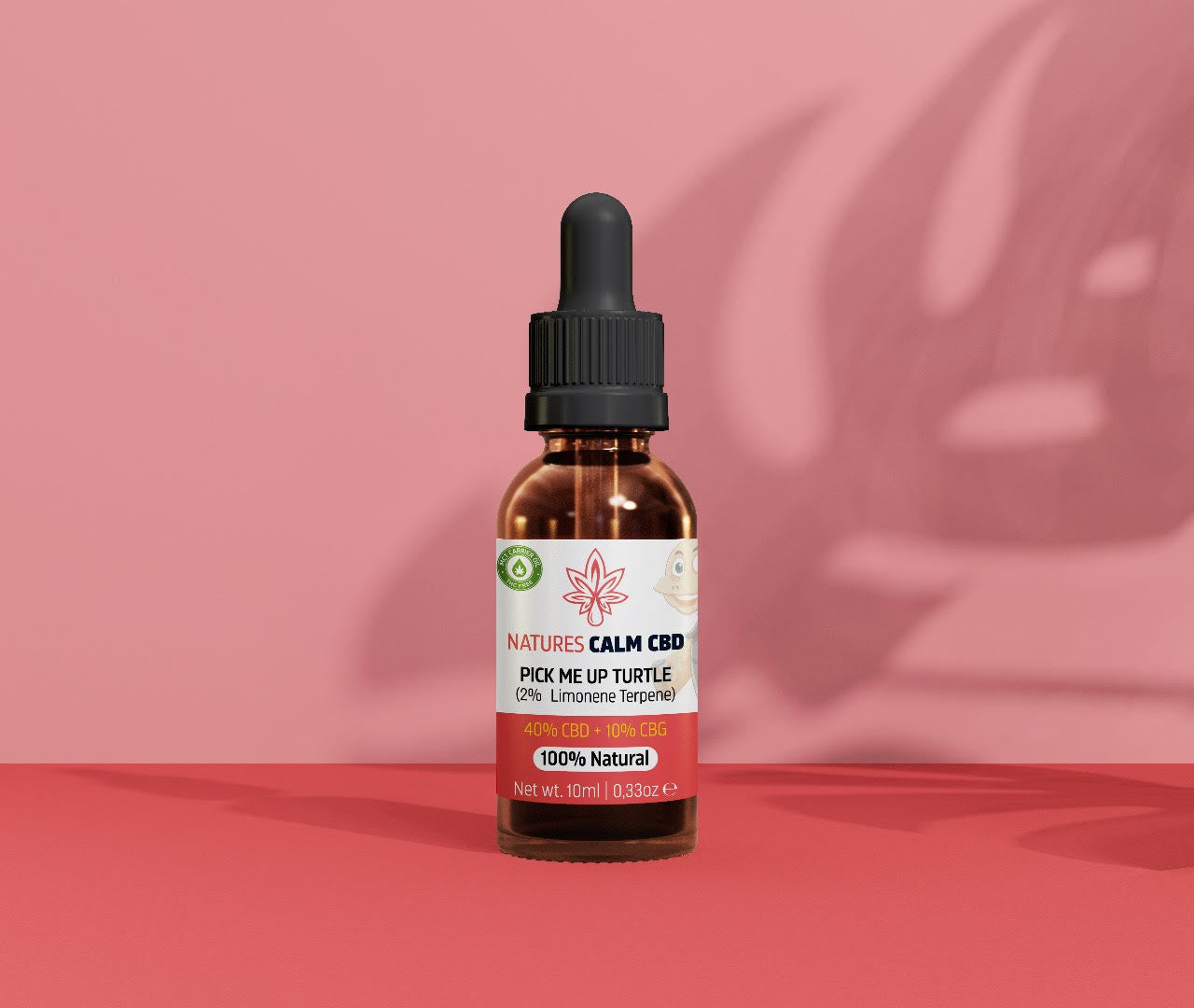 Pick Me Up Turtle bredspektrum CBD + CBG 50 % – kvalitetsolja för energifylld aromdag