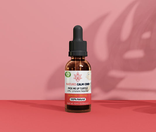 Pick Me Up Turtle bredspektrum CBD + CBG 50 % – kvalitetsolja för energifylld aromdag